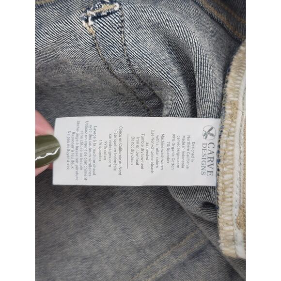 Carve Designs Organic Cotton Boyfriend Jeans Size 12‎ Mid Rise Cuffed Straight - Picture 4 of 5